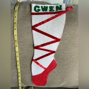 Vintage (70’s) Home crafted Christmas Stocking with name “Gwen” on it.
